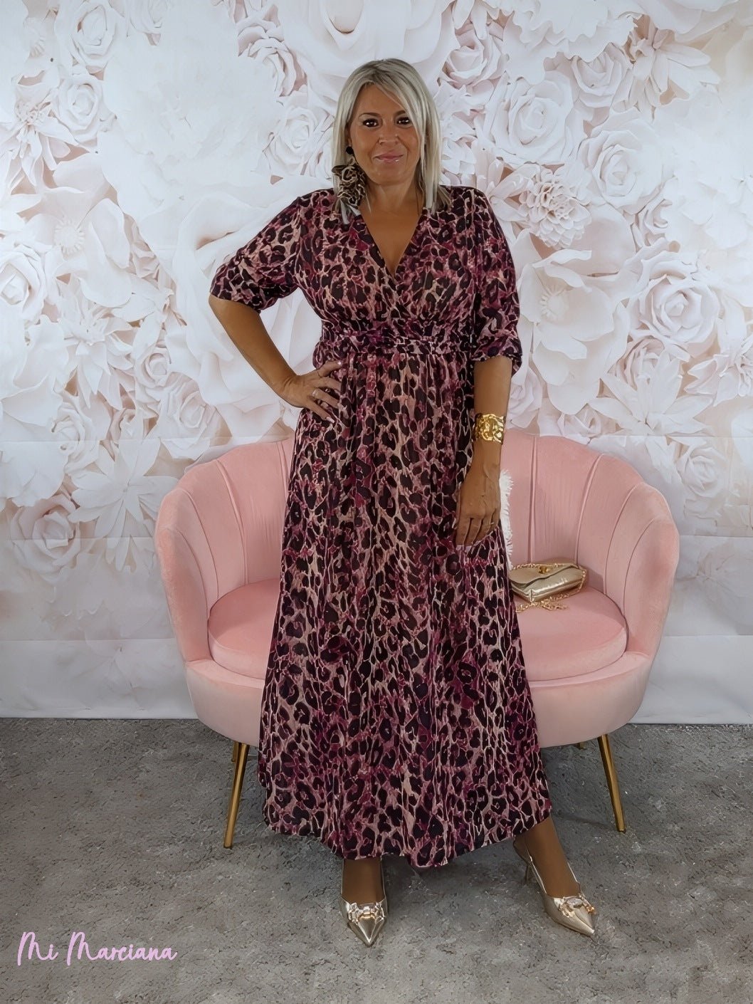 VESTIDO GASA ANIMAL PRINT LEOPARDO - Mi Marciana
