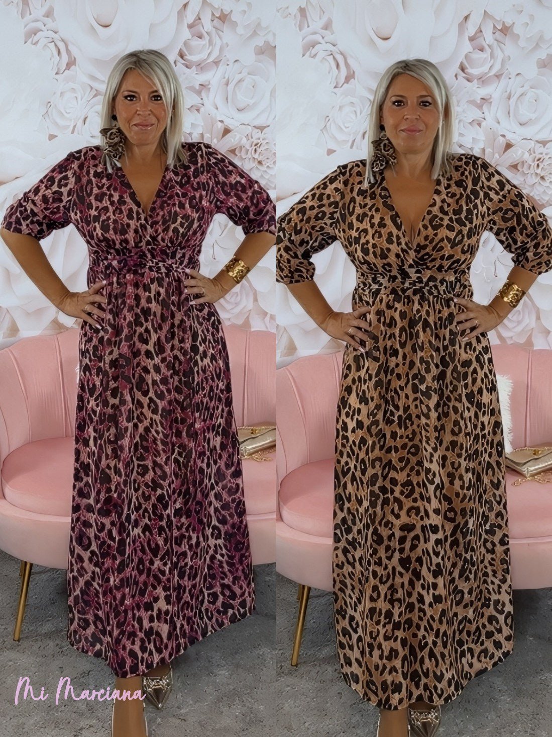 VESTIDO GASA ANIMAL PRINT LEOPARDO - Mi Marciana