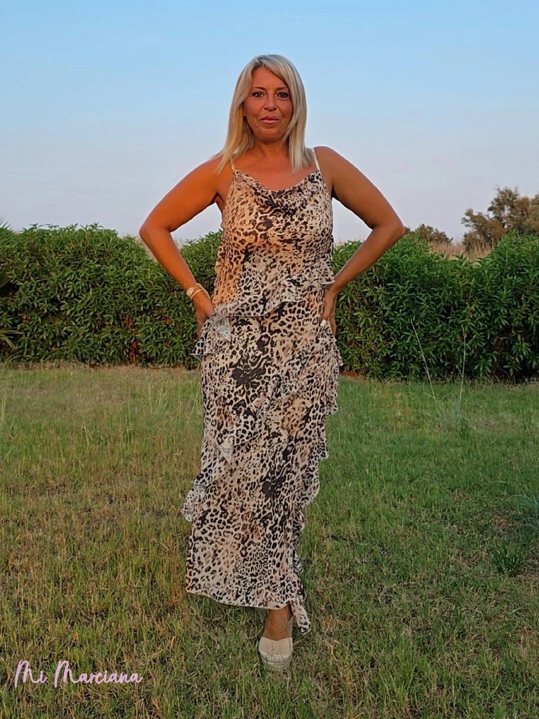 VESTIDO GASA VOLANTES ANIMAL PRINT - Mi Marciana