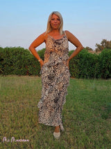 VESTIDO GASA VOLANTES ANIMAL PRINT - Mi Marciana