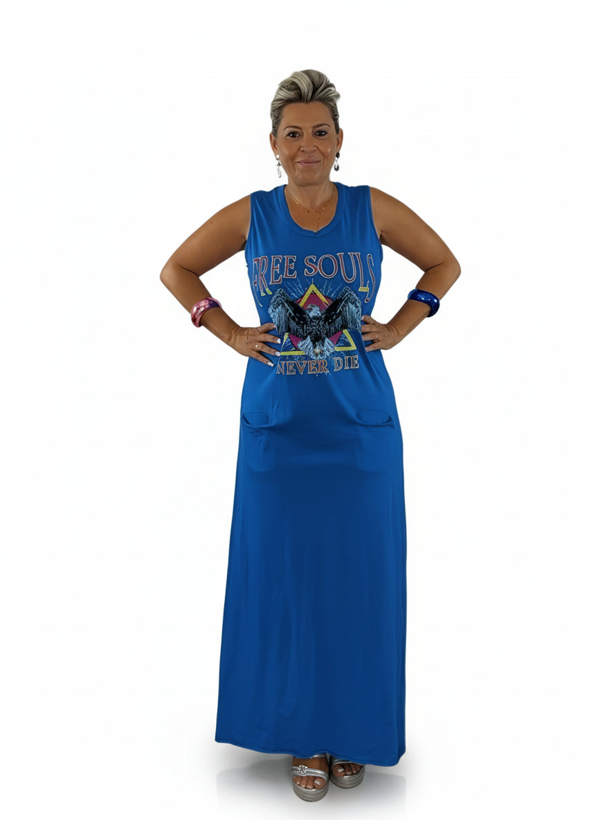 VESTIDO LARGO ALGODÓN AGUILA - Mi Marciana