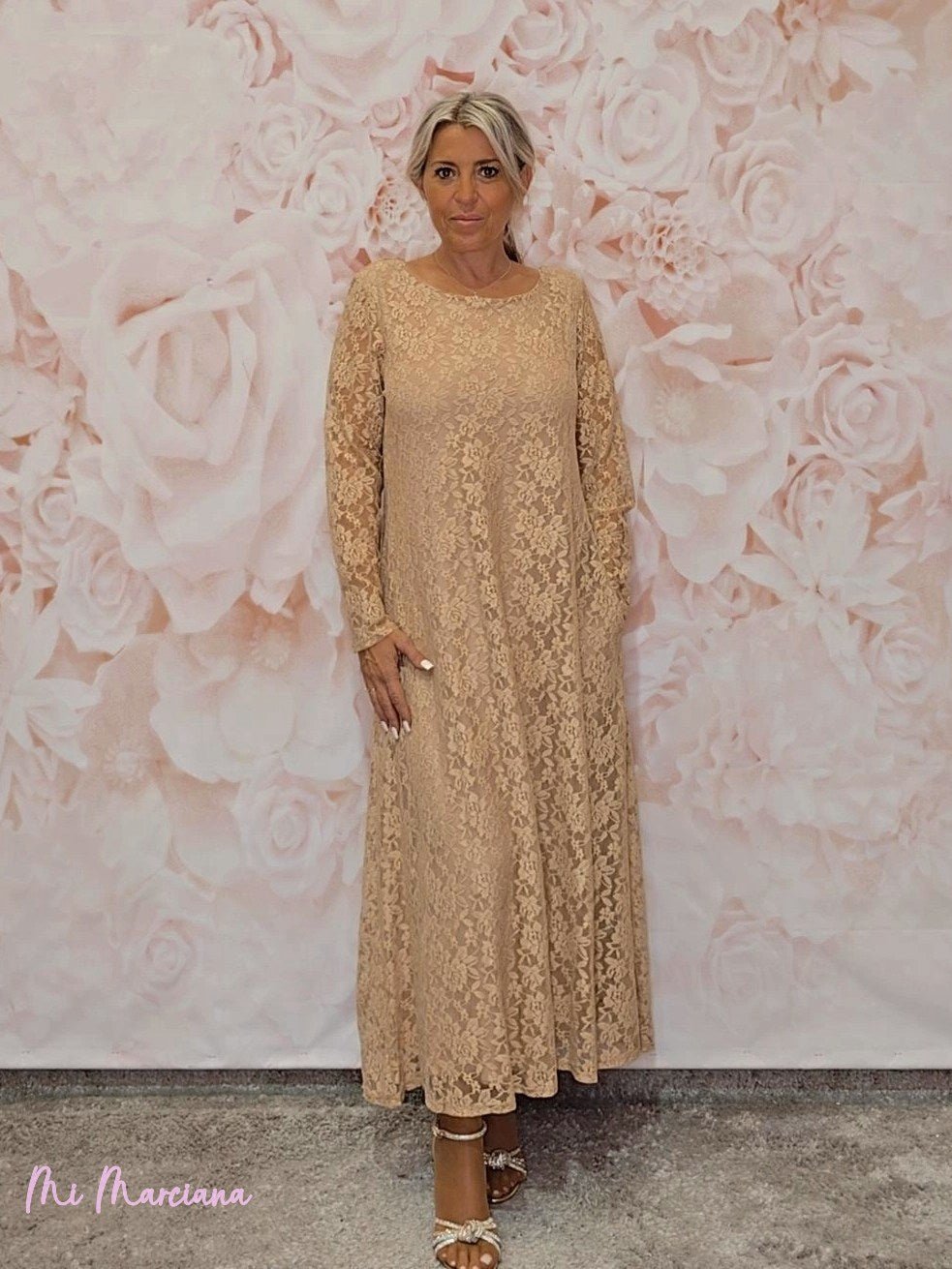 VESTIDO LARGO ENCAJE JOT - Mi Marciana