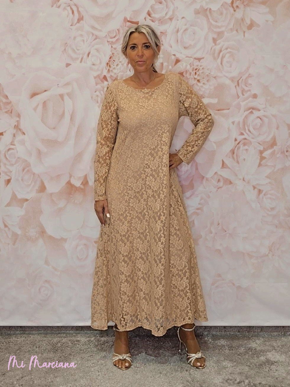 VESTIDO LARGO ENCAJE JOT - Mi Marciana