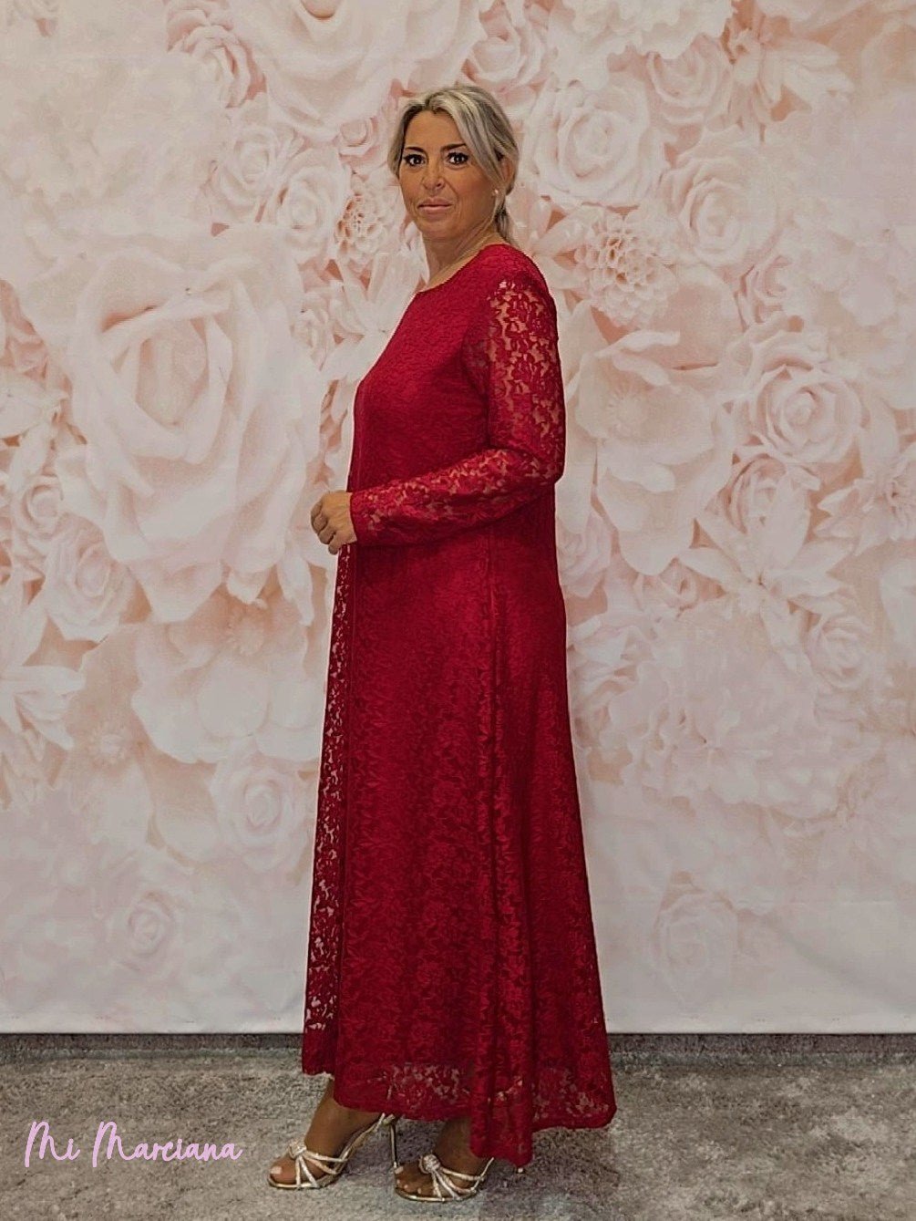 VESTIDO LARGO ENCAJE JOT - Mi Marciana