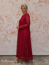 VESTIDO LARGO ENCAJE JOT - Mi Marciana