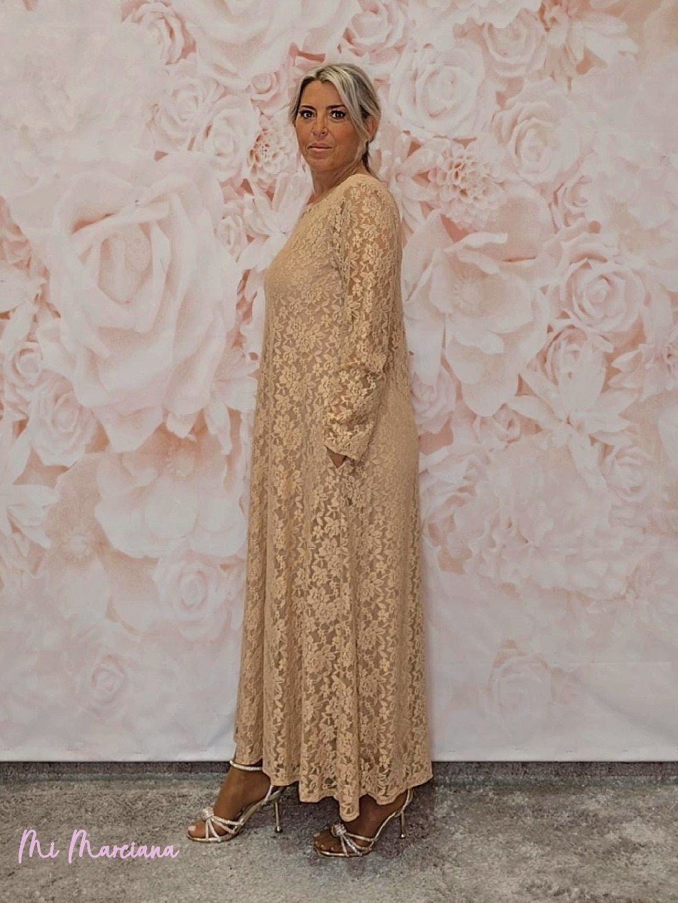 VESTIDO LARGO ENCAJE JOT - Mi Marciana