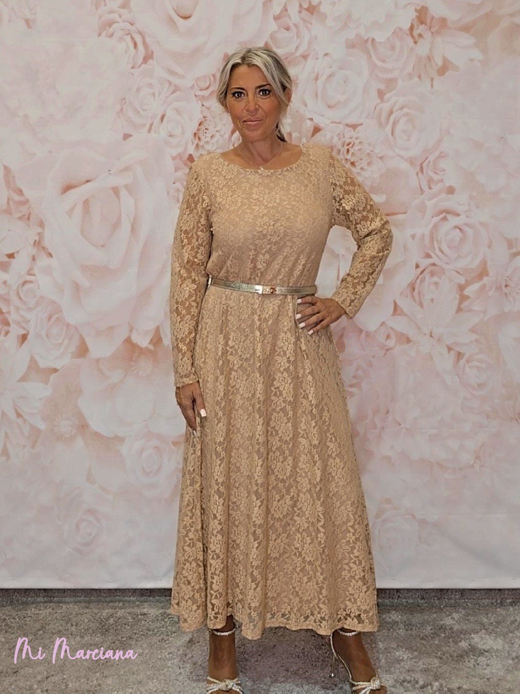 VESTIDO LARGO ENCAJE JOT - Mi Marciana