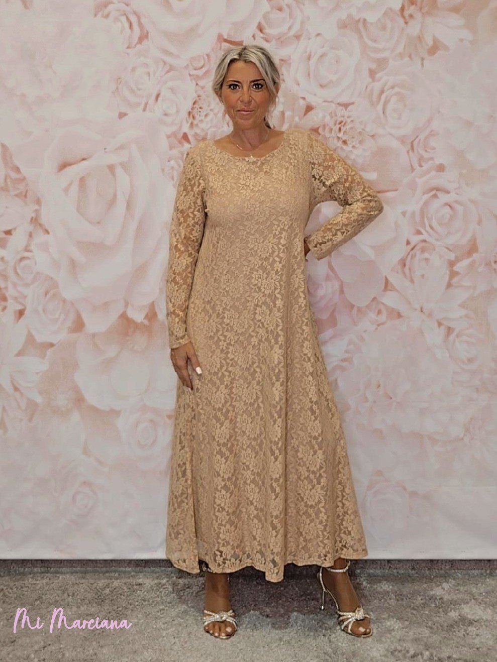 VESTIDO LARGO ENCAJE JOT - Mi Marciana