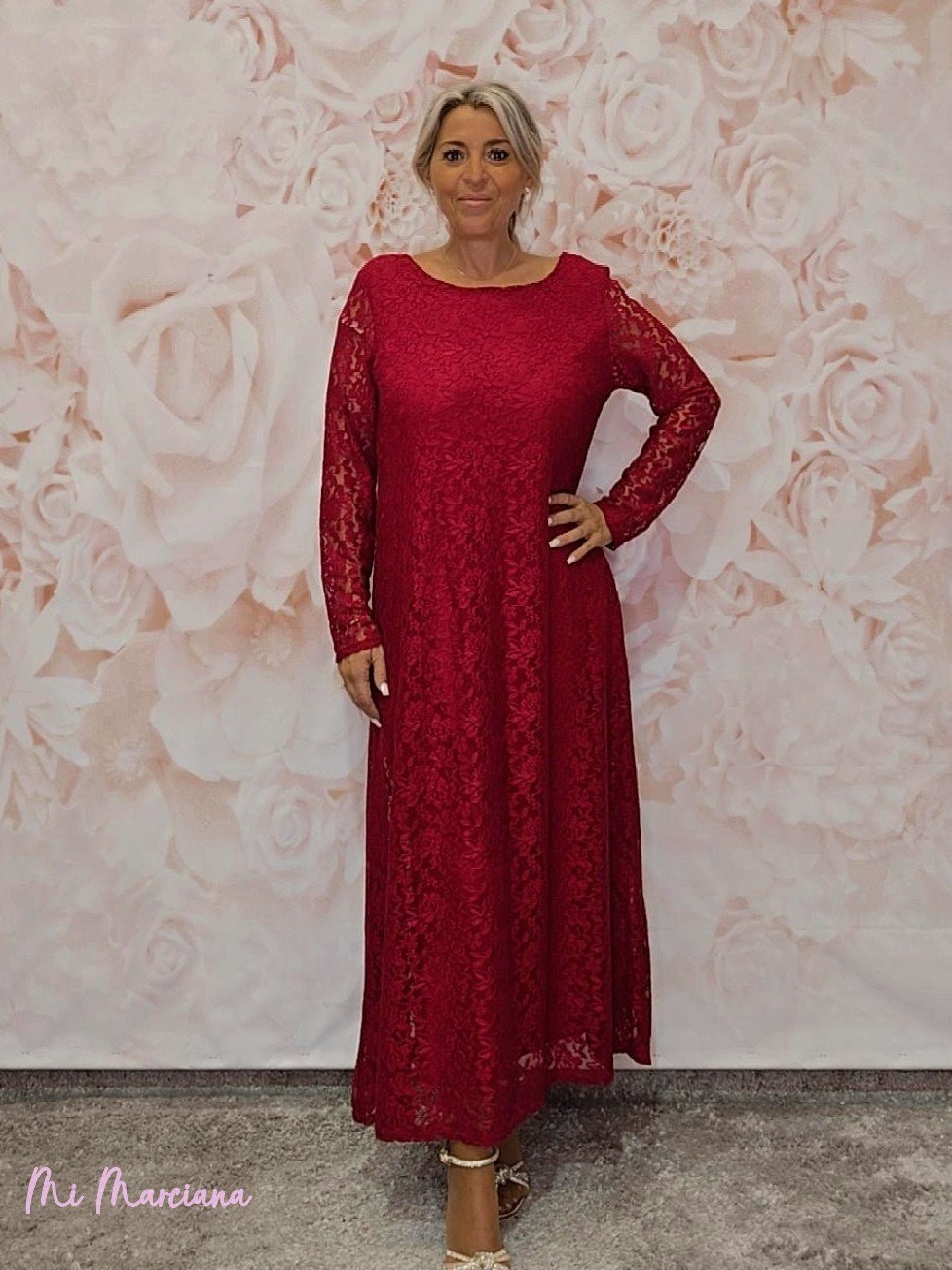 VESTIDO LARGO ENCAJE JOT - Mi Marciana