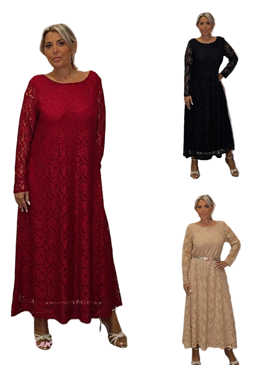 VESTIDO LARGO ENCAJE JOT - Mi Marciana