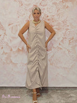 VESTIDO LARGO FRUNCIDO JOT - Mi Marciana