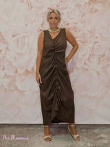 VESTIDO LARGO FRUNCIDO JOT - Mi Marciana