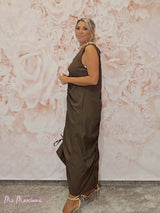 VESTIDO LARGO FRUNCIDO JOT - Mi Marciana