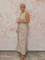 VESTIDO LARGO FRUNCIDO JOT - Mi Marciana