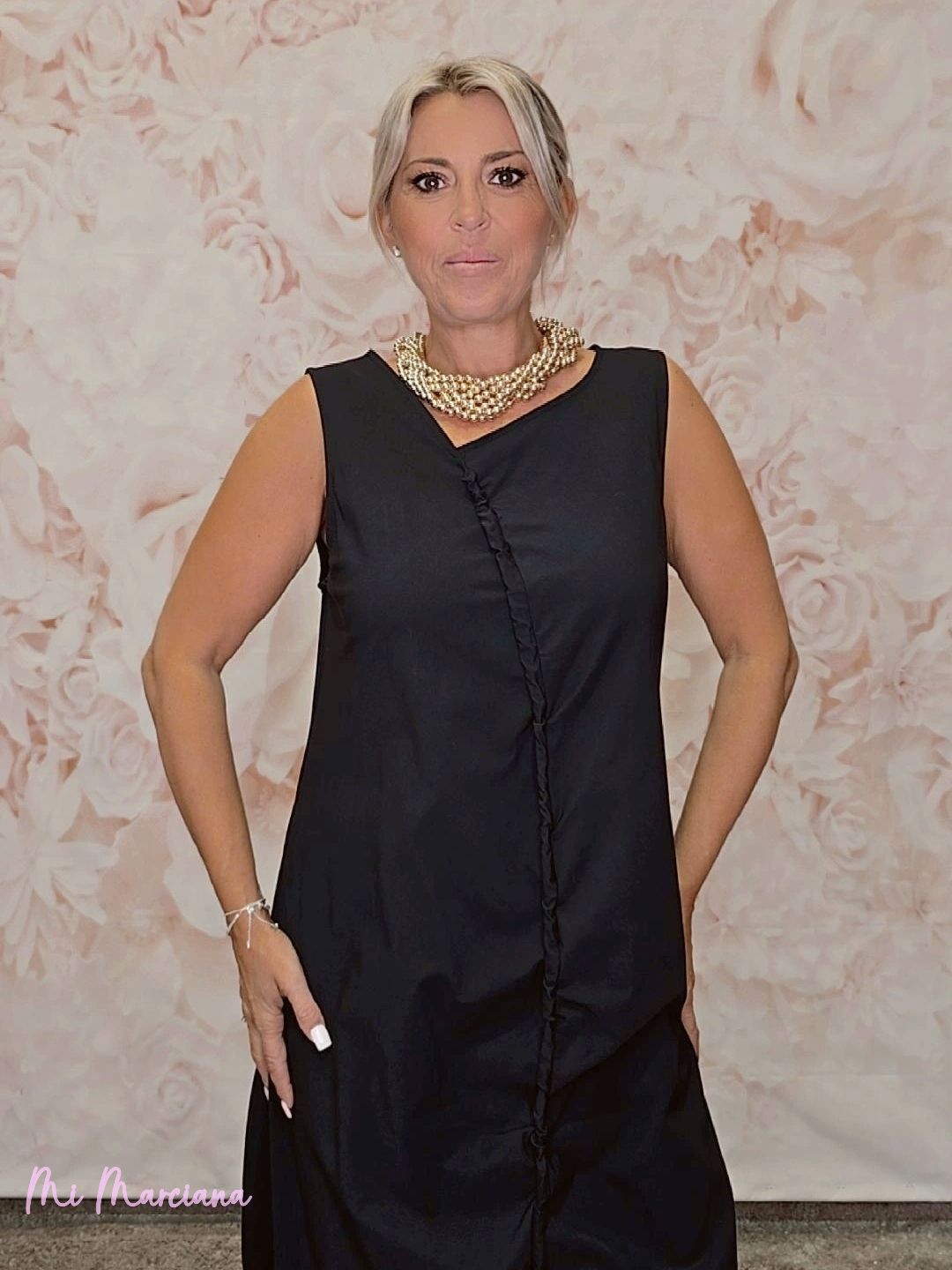 VESTIDO LARGO FRUNCIDO JOT - Mi Marciana