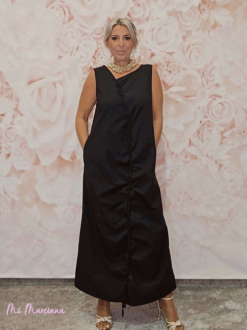 VESTIDO LARGO FRUNCIDO JOT - Mi Marciana