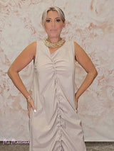 VESTIDO LARGO FRUNCIDO JOT - Mi Marciana