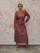 VESTIDO LARGO NUDO ESTAMPADO METALIZADO JOT - Mi Marciana