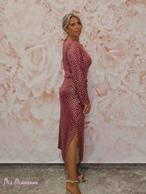 VESTIDO LARGO NUDO ESTAMPADO METALIZADO JOT - Mi Marciana