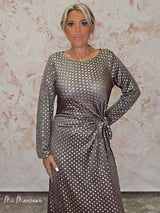 VESTIDO LARGO NUDO ESTAMPADO METALIZADO JOT - Mi Marciana