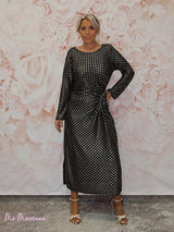 VESTIDO LARGO NUDO ESTAMPADO METALIZADO JOT - Mi Marciana