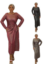 VESTIDO LARGO NUDO ESTAMPADO METALIZADO JOT - Mi Marciana