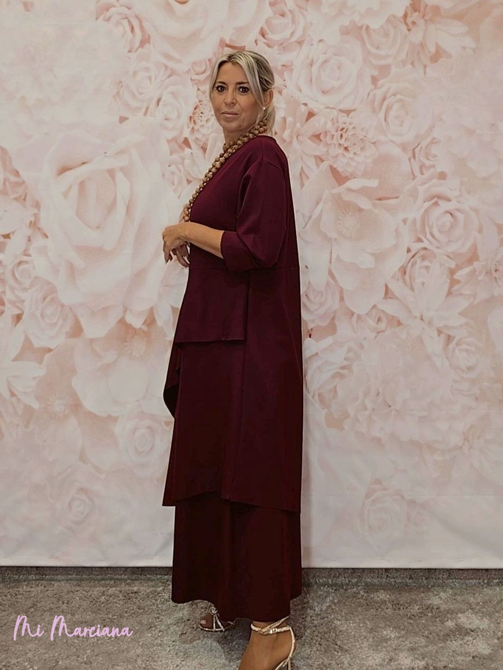 VESTIDO LARGO PUNTO ROMA CAPAS JOT - Mi Marciana