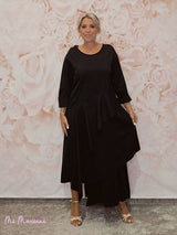 VESTIDO LARGO PUNTO ROMA CAPAS JOT - Mi Marciana