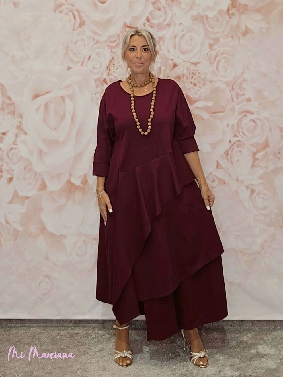 VESTIDO LARGO PUNTO ROMA CAPAS JOT - Mi Marciana