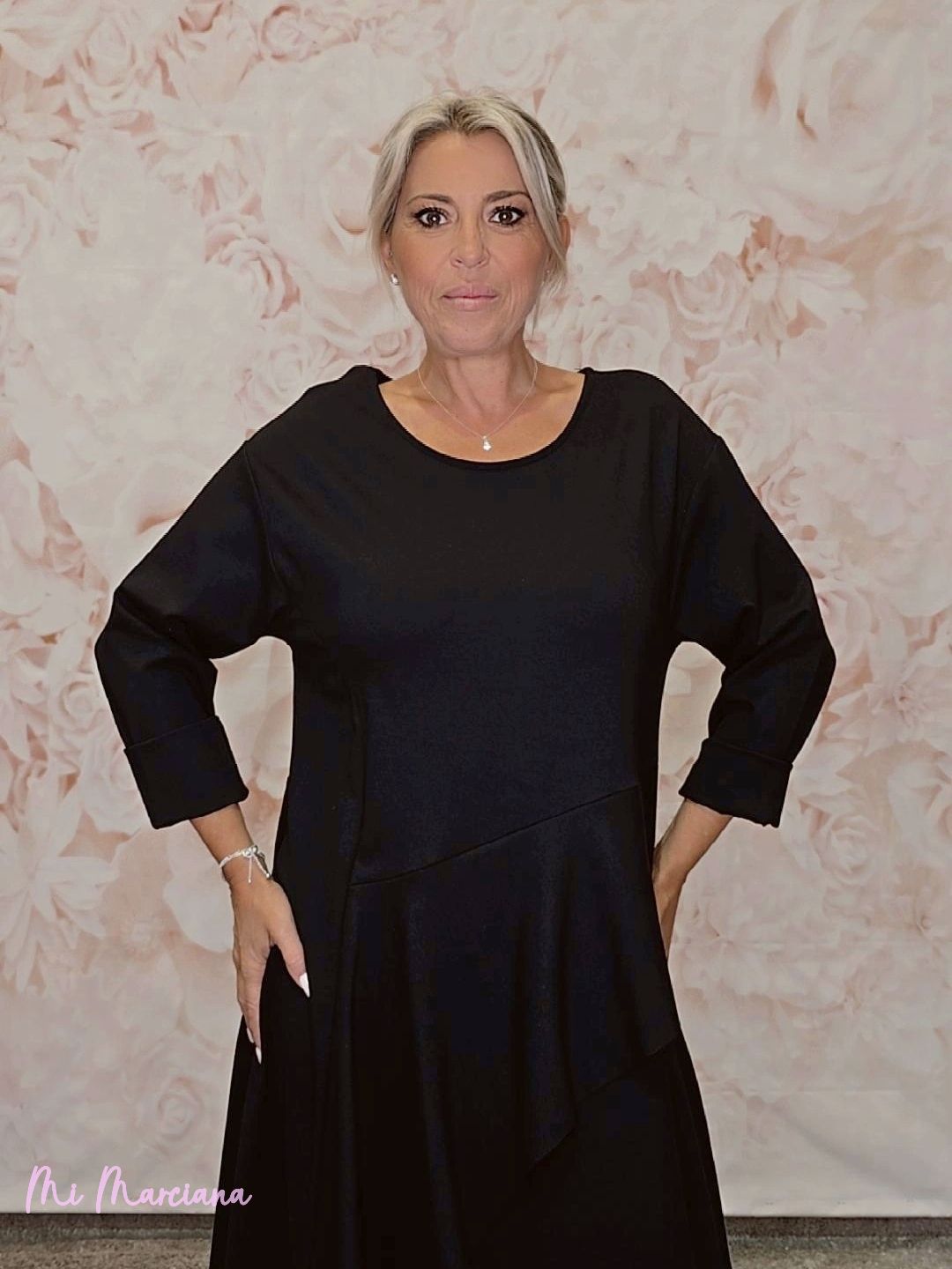 VESTIDO LARGO PUNTO ROMA CAPAS JOT - Mi Marciana