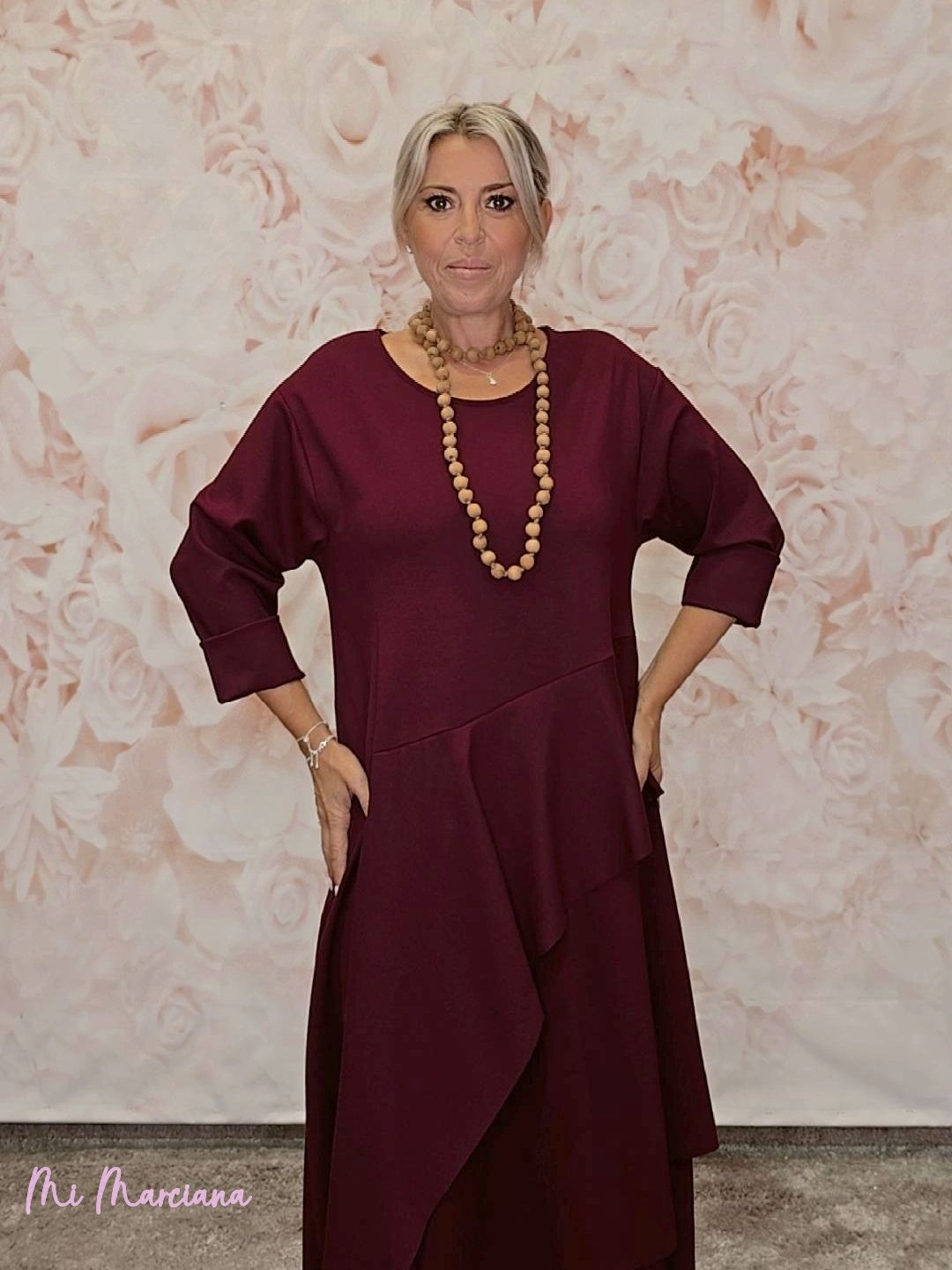 VESTIDO LARGO PUNTO ROMA CAPAS JOT - Mi Marciana