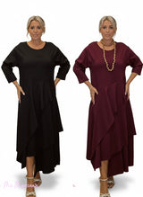 VESTIDO LARGO PUNTO ROMA CAPAS JOT - Mi Marciana