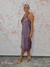 VESTIDO LENCERO CORTO ASIMÉTRICO JOT - Mi Marciana