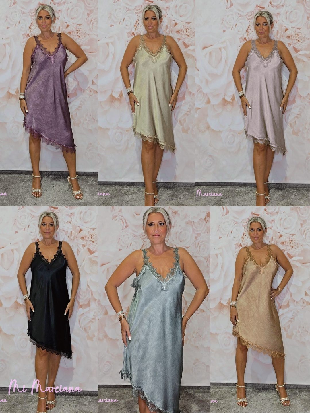 VESTIDO LENCERO CORTO ASIMÉTRICO JOT - Mi Marciana