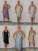 VESTIDO LENCERO CORTO ASIMÉTRICO JOT - Mi Marciana