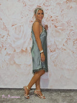 VESTIDO LENCERO CORTO ASIMÉTRICO JOT - Mi Marciana