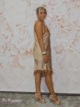 VESTIDO LENCERO CORTO ASIMÉTRICO JOT - Mi Marciana