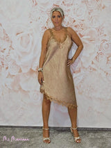 VESTIDO LENCERO CORTO ASIMÉTRICO JOT - Mi Marciana