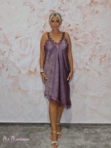 VESTIDO LENCERO CORTO ASIMÉTRICO JOT - Mi Marciana