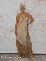 VESTIDO LENCERO LARGO ENCAJE JOT - Mi Marciana