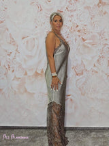 VESTIDO LENCERO LARGO ENCAJE JOT - Mi Marciana