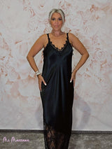 VESTIDO LENCERO LARGO ENCAJE JOT - Mi Marciana