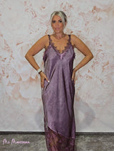 VESTIDO LENCERO LARGO ENCAJE JOT - Mi Marciana