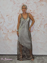 VESTIDO LENCERO LARGO ENCAJE JOT - Mi Marciana