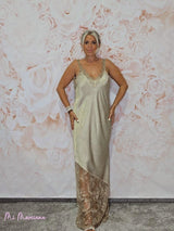 VESTIDO LENCERO LARGO ENCAJE JOT - Mi Marciana