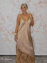 VESTIDO LENCERO LARGO ENCAJE JOT - Mi Marciana