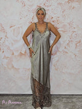 VESTIDO LENCERO LARGO ENCAJE JOT - Mi Marciana