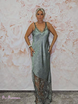 VESTIDO LENCERO LARGO ENCAJE JOT - Mi Marciana