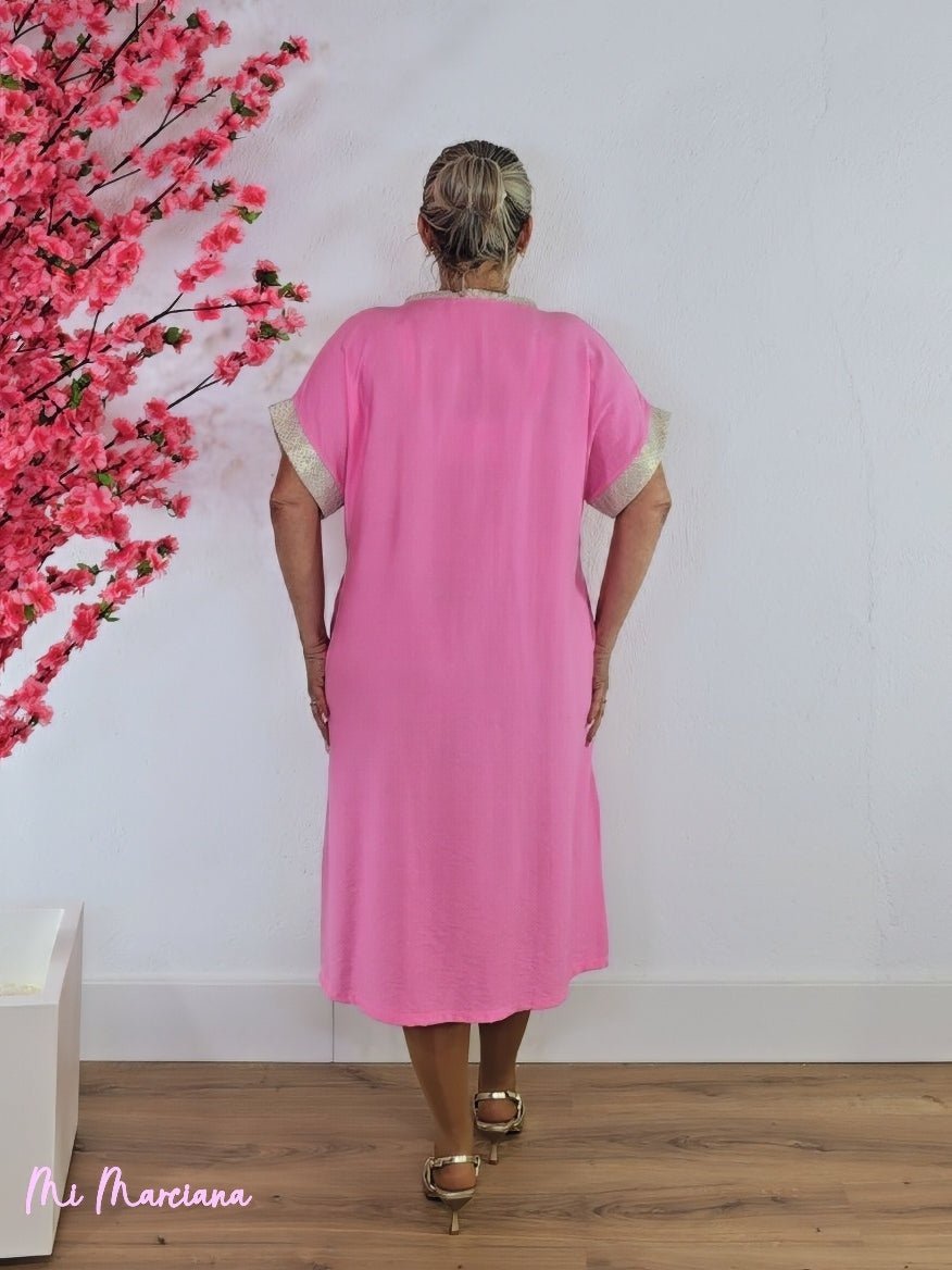 VESTIDO MIDI MAXI FLOR ENCAJE Y JOYA - Mi Marciana