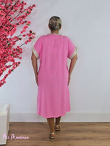 VESTIDO MIDI MAXI FLOR ENCAJE Y JOYA - Mi Marciana